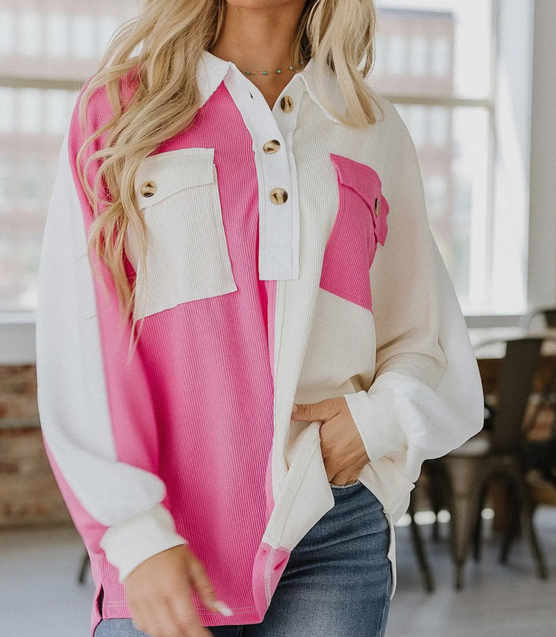 Oversized Colorblock Top