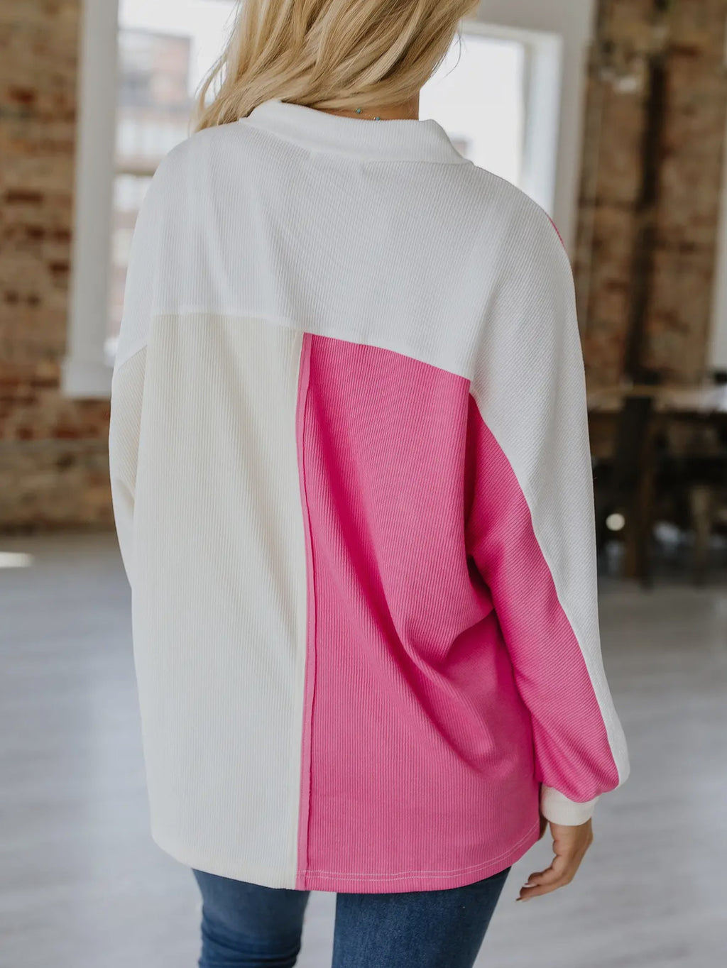Oversized Colorblock Top
